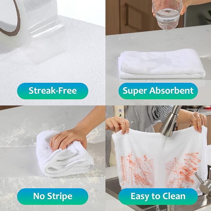 Newwiee 6 Pcs Extra Large Microfiber Cleaning Cloth 30" x 20" Washable Reusable - Image 6