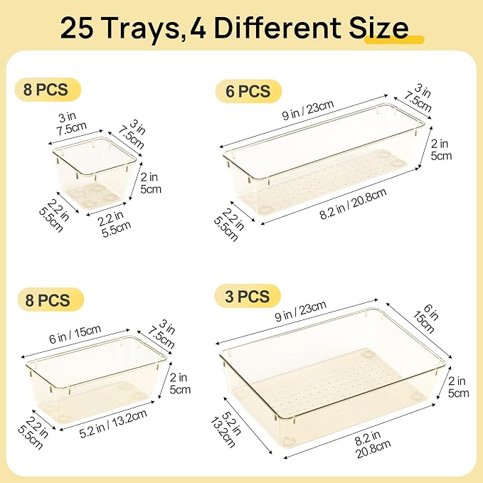 Vtopmart 25 Pack Plastic Drawer Organizers - Image 7