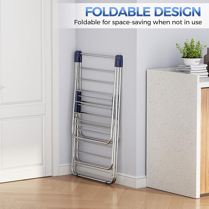 Large Stainless Steel Clothes Drying Rack, Generous Drying Area | Foldable - Image 6