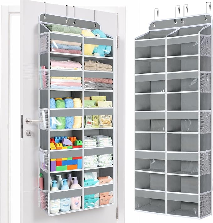 Yecaye Over The Door Organizer, 5 Tier Extra Large Behind Door Storage of 10 by Yecaye