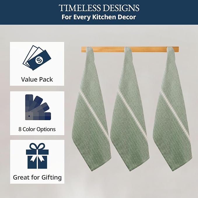 LANE LINEN 100% Cotton Dish Towels Absorbent Lint-Free 12 Pack - Image 5