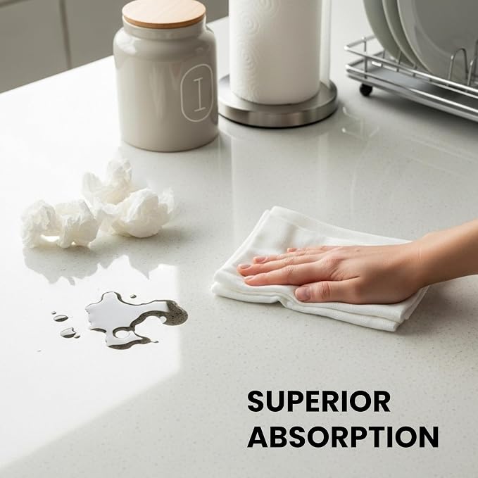 Dish Cloths Cotton| Kitchen Wash Cloth| Shop Towels Absorbent and Lint Free - Image 3