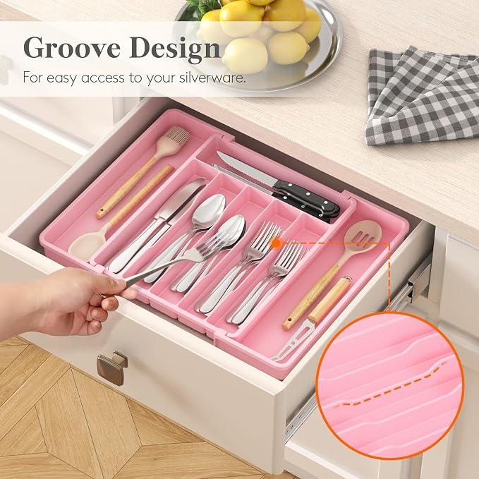 Lifewit Expandable Silverware Drawer Organizer, Kitchen Utensil Tray | BPA-free - Image 8