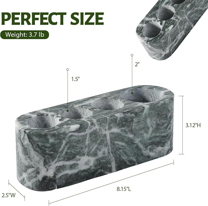 BCS Toothbrush Holder for Bathrooms, 4 Slots Marble Toothbrush and Toothpaste - Image 2