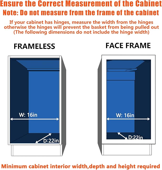 ROOMTEC Pull Out Cabinet Organizer, Cabinet Pull Out Shelves 15½" W x 21½" D, Heavy Duty Cabinet Drawers Slide Out Kitchen Cabinet Organizers Storage Shelf