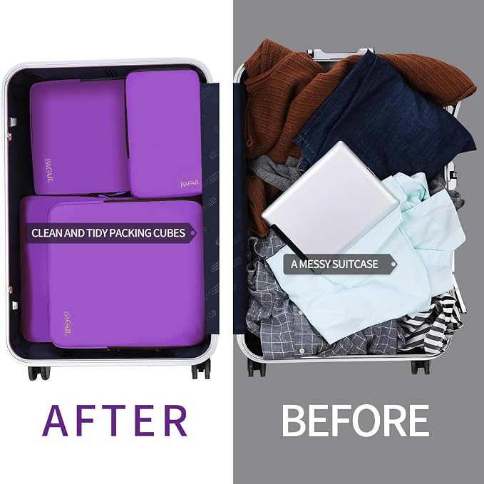 BAGAIL 4 Set/6 Set/8 Set Compression Packing Cubes Travel Accessories - Image 5