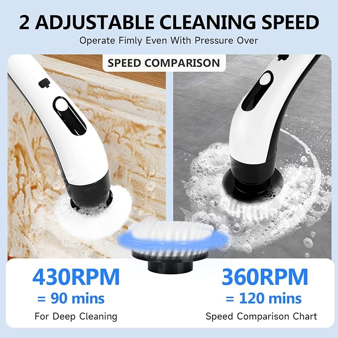 PUNOMO Electric Spin Scrubber for Bathroom & Shower, Power Cleaning Brush - Image 9