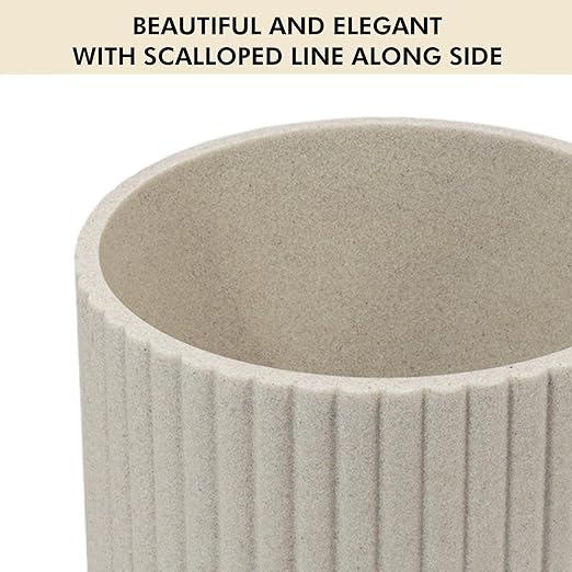 Beige Luxury Stone Bathroom Trash Can, Modern Bathroom Office Trash Can - Image 3