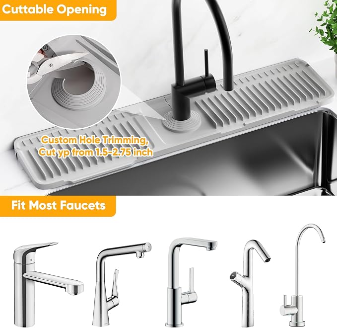24'' Folding Faucet Mat for Kitchen Sink Splash Guard Kitchen Sink Faucet Mat - Image 7