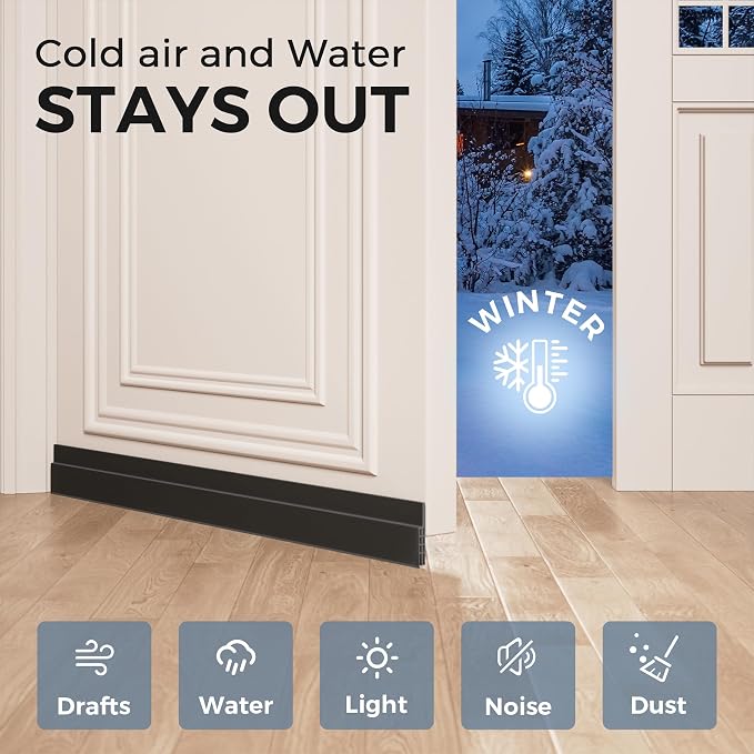 Grotheory 2 Pack Door Draft Stopper, Door Sweep, Weather Stripping Seal | - Image 2