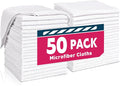 TEAWOO White Microfiber Towels- 50 Pack, Microfiber Cleaning Cloths Bulk | by TEAWOO