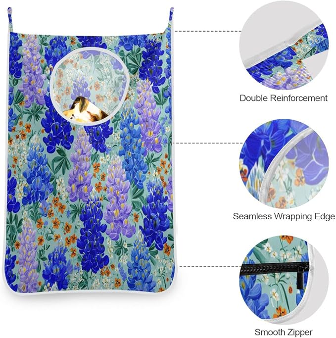 2PCS Hanging Laundry Hamper Bag Over the Door Laundry Hamper Wall Hamper Large - Image 6