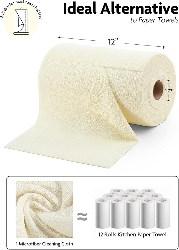 Fantasticlean Microfiber Cleaning Cloth Roll- 75 Sheets, Tear-away Microfiber - Image 6