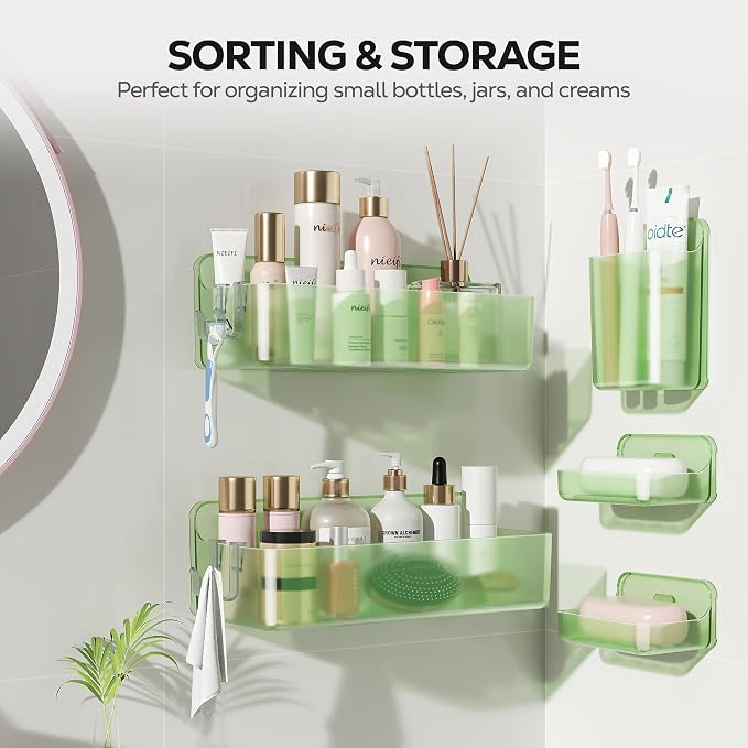 Nieifi Adhesive Shower Shelves, 5 Pieces - Image 9
