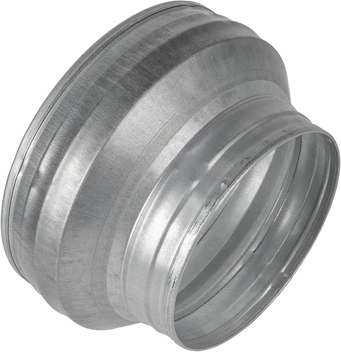 8" to 6" Inch Round Duct Reducer - Galvanized Steel Pipe Increaser - Coupling for Round Duct Ventilation Systems - Heating & Cooling, HVAC