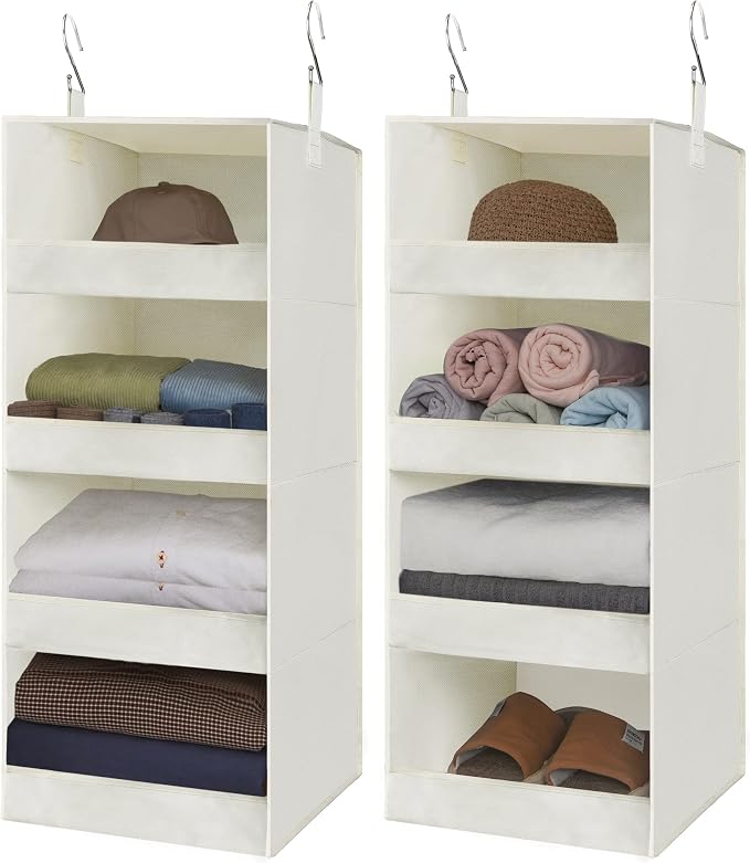 GRANNY SAYS 4-Shelf Hanging Closet Organizer, Foldable Storage, No-Sag Support by GRANNYSAYS