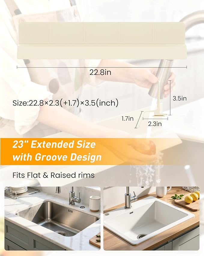 Kitchen Sink Splash Guard 23" 18" 30" Silicone Water Guard - Image 4