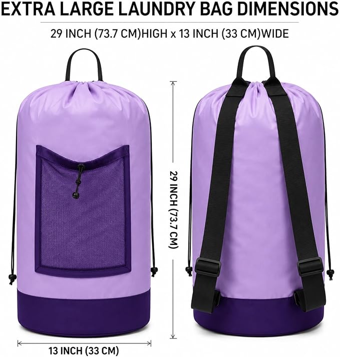 Backpack Laundry Bag, Durable polyster Laundry Backpack Bag - Image 2
