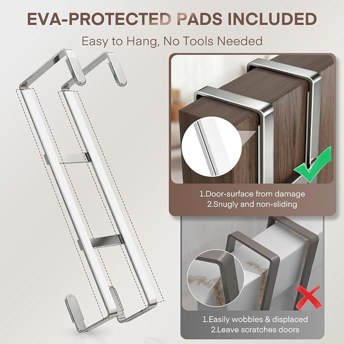 FYY 2 Packs Over The Door Hooks, Double Sided Door Hanger Hook - Image 3