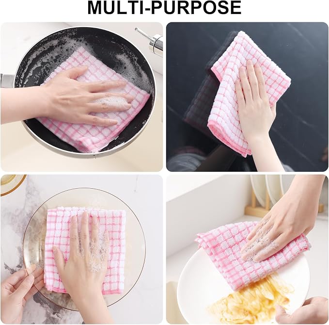 Kitinjoy Cotton 8 Pack Terry Kitchen Dish Cloths - Image 4