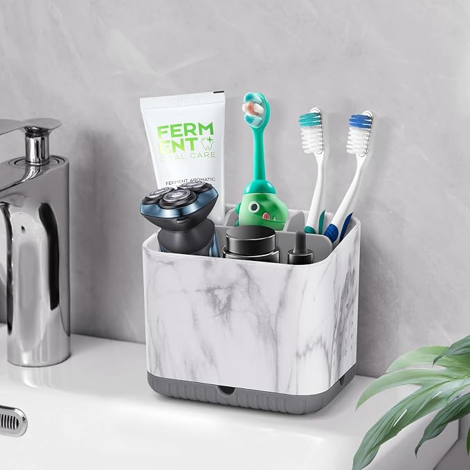 Toothbrush Holder for Bathrooms, Toothbrush Organizer | Easy To Clean, 4 Slots - Image 2