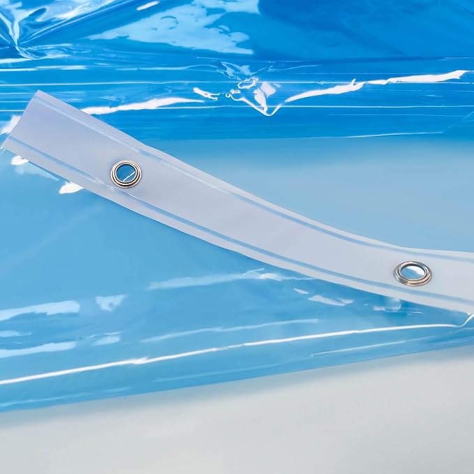Barossa Design Clear Blue Stall Shower Curtain Liner - Image 5