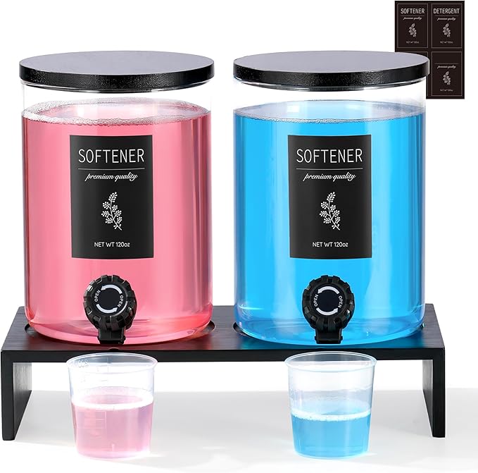 Glass Laundry Detergent Dispenser - 120 Oz Liquid Detergent by KitHero