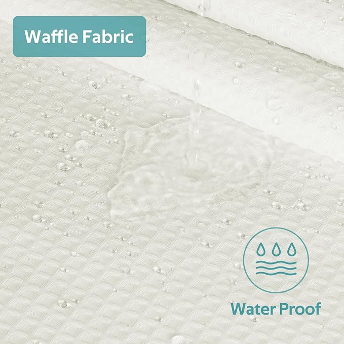 Vipfree 3 in 1 Shower Curtain Set, Waffle Shower Curtain and Liner Set - Image 8
