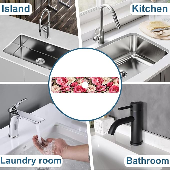 Faucet Mat for Kitchen Sink Absorbent Splash Guard Bathroom 23.5"X5.5" - Image 7