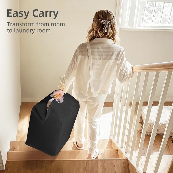 STORAGE MANIAC 2-Pack Large Laundry Hamper, 100L Collapsible Laundry Basket - Image 2