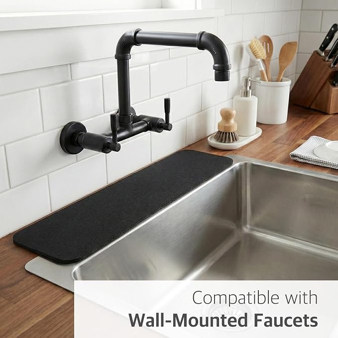 Customizable Kitchen Sink Faucet Mat: 30"Lx5.5"W Absorbent Splash Guard | - Image 9