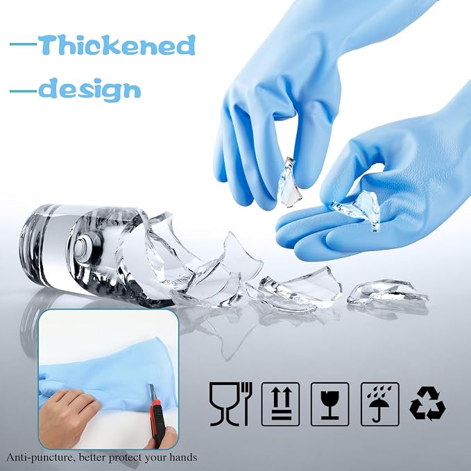 Rubber Reusable Gloves Long Household Dishwashing Gloves Kitchen Cleaning - Image 4