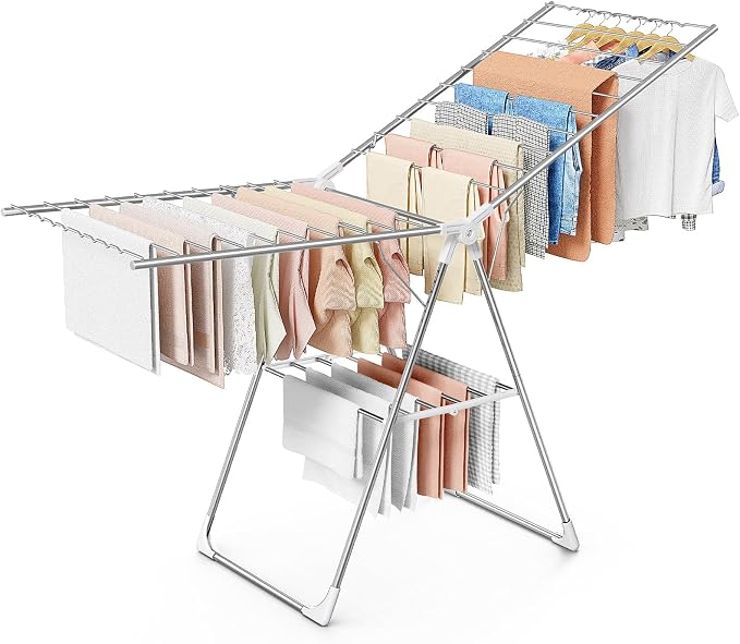 Sakugi Clothes Drying Rack, 69.5" Adjustable Wings, Foldable Design | Laundry by Sakugi
