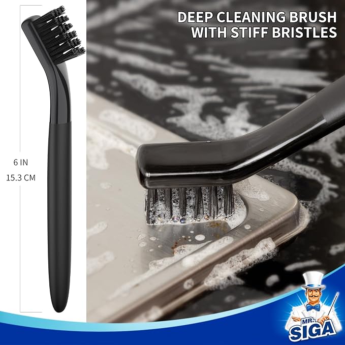 MR.SIGA Grout Cleaner Brush Set, Detail Cleaning Brush Set - Image 3