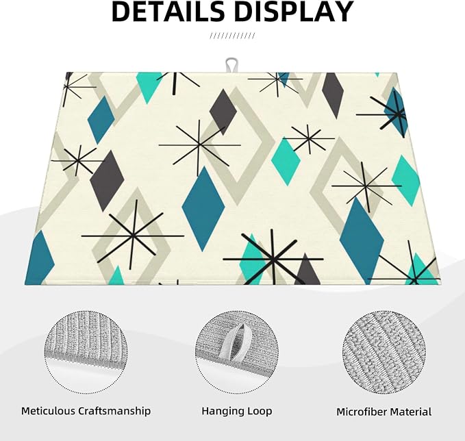 Vintage Mid Century Geometic Dish Drying Mat - Image 3