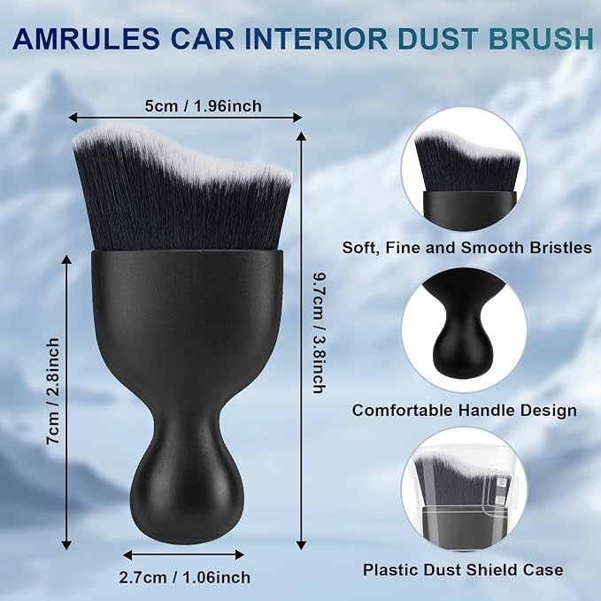Amrules 2 Pcs Car Interior Detailing Brush Cleaning Tools, Gentle on Surfaces - Image 2