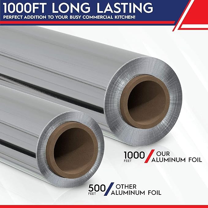 12" x 1000' Food Service Standard Aluminum Foil Roll - Image 2