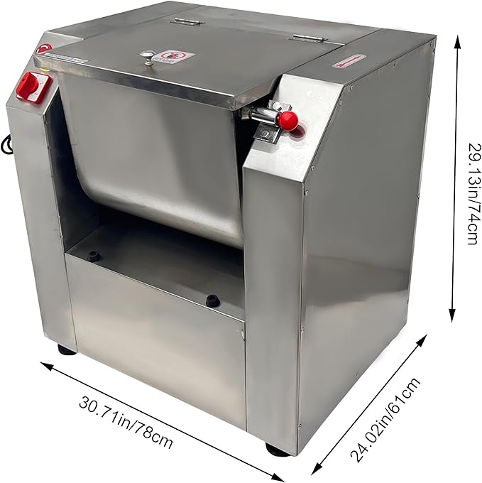 Dough Mixer Electric Food Mixer Commercial Dough Blender Machine Stainless Steel Dough Mixing Machine With Kneading Capacity of 55lbs Flour Mixing Machine 110V with Dough Knife