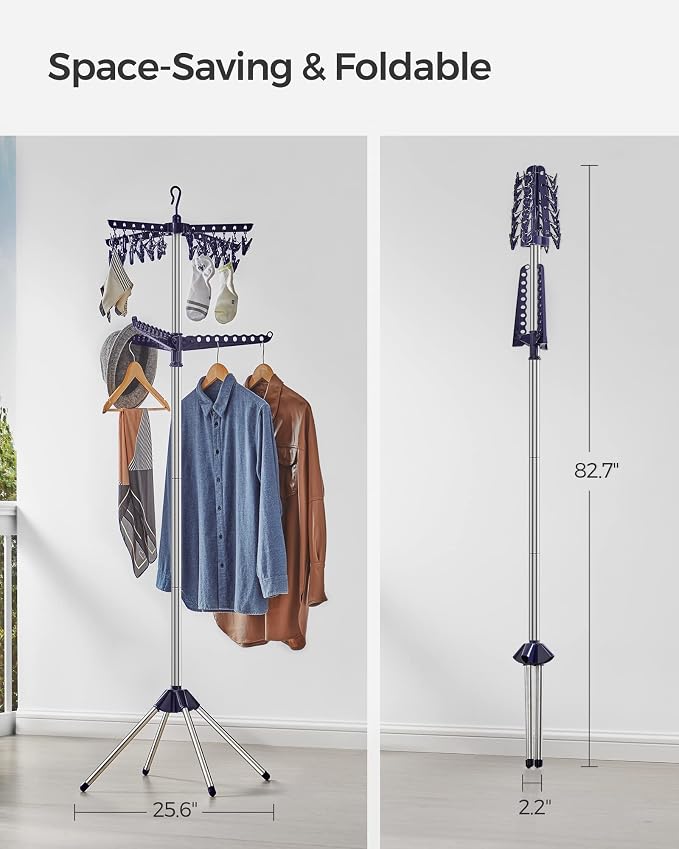 SONGMICS Clothes Drying Rack, 72.8-Inch Drying Rack, 3 Rotatable Arms | - Image 3