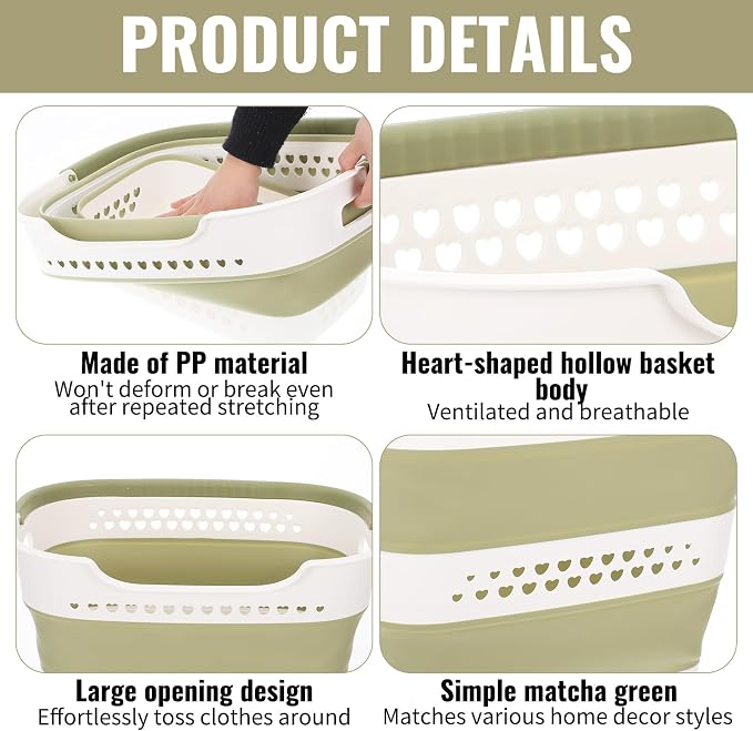 2 Pcs Collapsible Laundry Baskets - Image 3