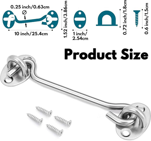 10 Inch Privacy Hook and Eye Latch - Image 2