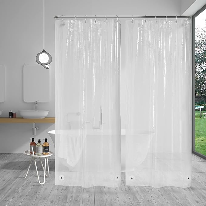 AmazerBath Small Shower Curtain Liner, 36x72 Stall Plastic Clear Shower Curtain - Image 7