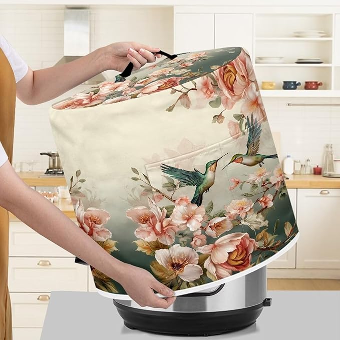 Todiyaddu Insulated Floral Hummingbird Pressure Cooker Accessories with Air Fryer Cover, Dust Cover Protector for Instant Pot Gifts
