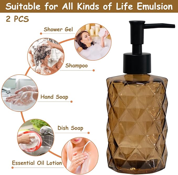 YYTSGG Brown Glass Soap Dispenser - Image 4