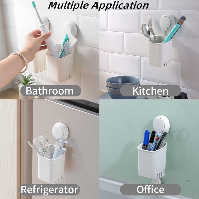 Powerful Suction Cup Toothbrush Holder, Drill-Free Wall Shower Holder - Image 7