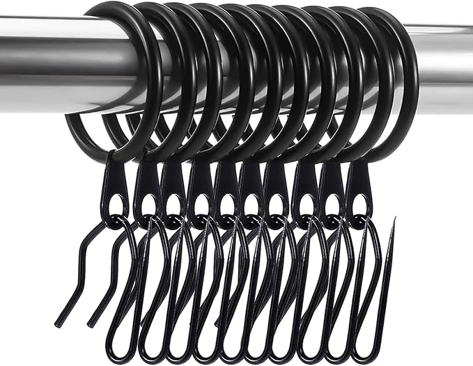 60 Pieces Metal Drapery Curtain Rings Curtain Hanging Rings and 60 Pieces Metal by DHYLRICHER