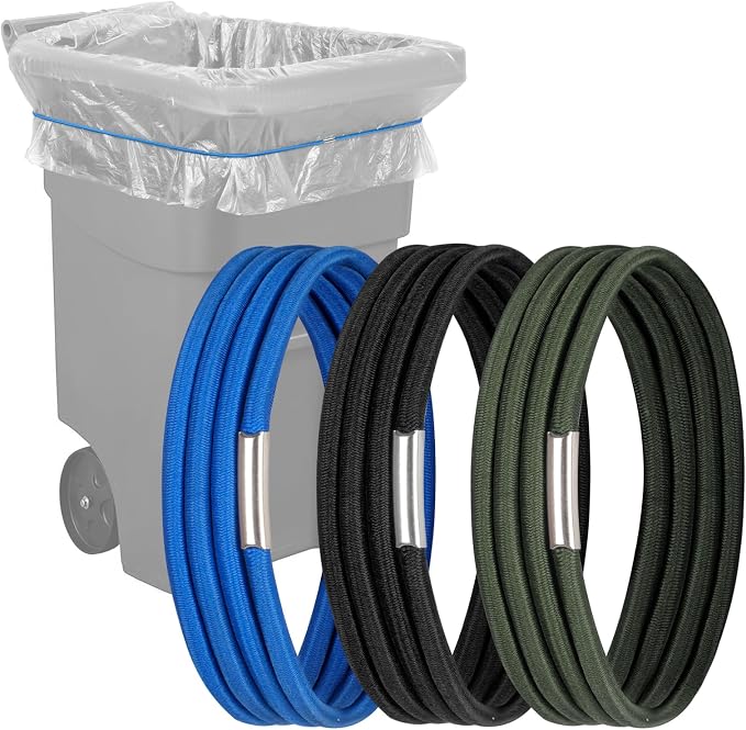 Large Rubber Bands Set of 3, Fits 55, 96 Gallon Trash Cans, Trash Can Bands by Hongmed