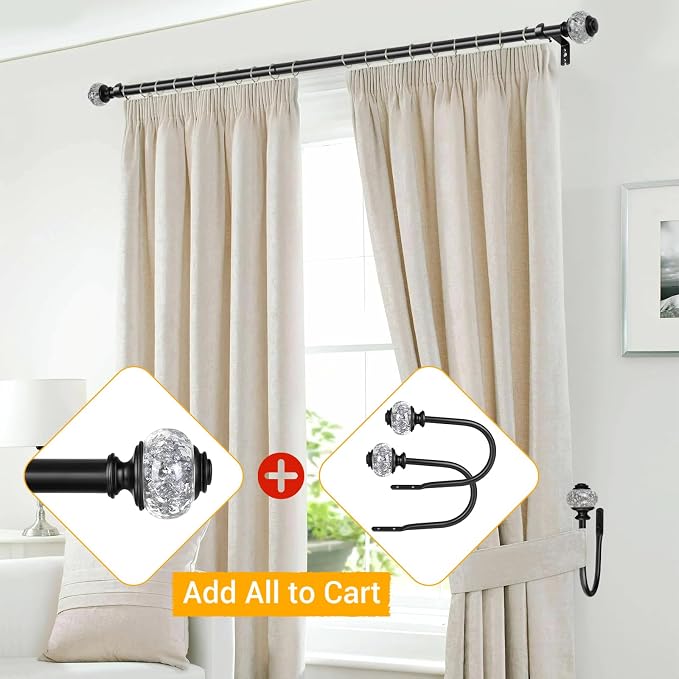 USFOOK Black Curtain Holdbacks, Decorative Drapery Tiebacks, 2 Pack/1 Pair | - Image 4