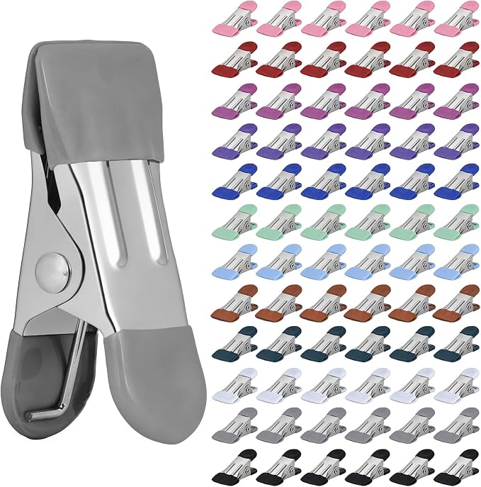 Clothes Pins Heavy Duty 72 Pack, Metal Clothespins Strong Grip, Chip Clips by Fuzaizhi