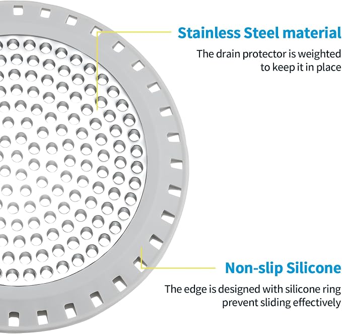 Shower Drain Hair Catcher, Aluvor Shower Drain Cover Bathtub Drain Strainer | - Image 5